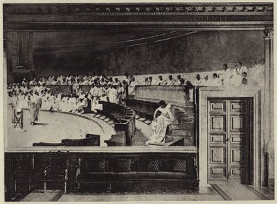 De aanklacht tegen Catiline door Cesare (after) Maccari