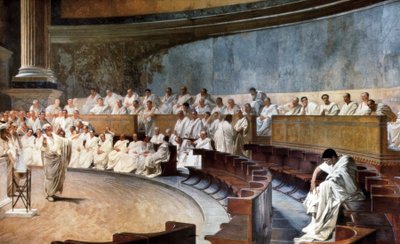 Cicero in de Senaat die Catilina aanklaagt (63 v.Chr.) door Cesare Maccari