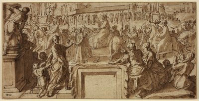 Sint Carolus Borromeus die de Stad Pavia Binnenkomt: Ontwerp voor een Muurdecoratie door Cesare Nebbia