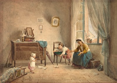 De Eerste Stap, 19e eeuw door Cesare Provaggi