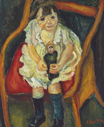 Klein Meisje met een Pop; La Petite Fille à la Poupée, ca. 1925 door Chaim Soutine