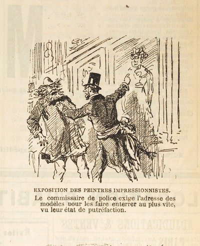 De politiecommissaris eist het adres van de modellen om ze te begraven..., 1877 door Cham