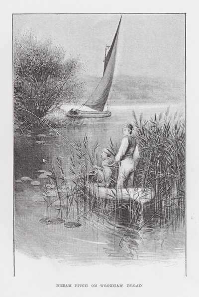 Vissen: Brasemstek op Wroxham Broad door Charles (after) Whymper