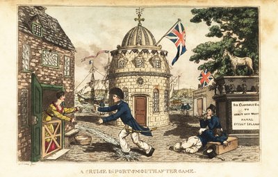 Johnny Newcome op walverlof bezoekt Poll Raffle, een prostituee in Prospect Row door Charles (c.1797 1850) (after) Williams