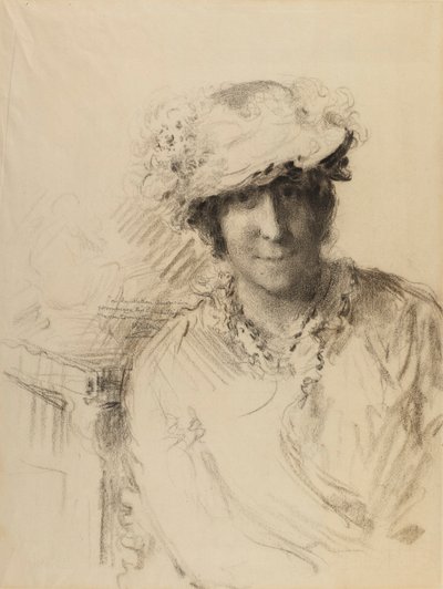 Portret van een dame door Charles Albert Waltner