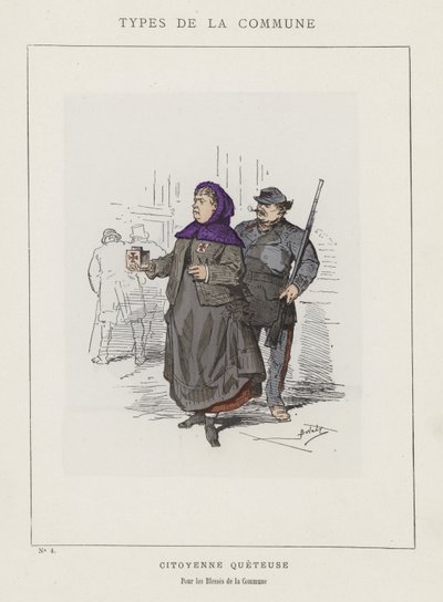 Citoyenne Queteuse, Voor de Gewonden van de Commune door Charles Albert d Arnoux Bertall