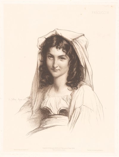 Portret van een Italiaanse vrouw door Charles Alphonse Paul Bellay