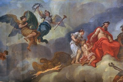 De inductie van Ganymedes in Olympus door Charles Amedee Philippe van Loo