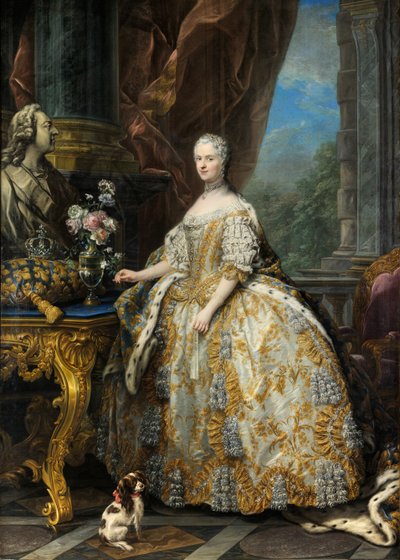 Frans: Marie Leszczinska, reine de France (1703-1768) Marie Leszczyńska door Charles André van Loo