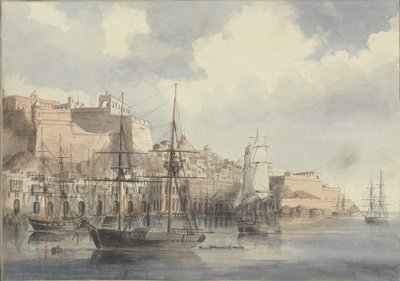 Uitzicht op Malta, ca. 1849 door Charles Andrew Dyce