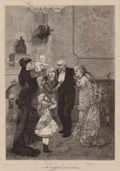 Een paar krukken (gravure) door Charles Auguste (1841-1905) (after) Loye
