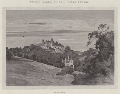Engelse huizen, Alton Towers, het oude kasteel door Charles Auguste Loye