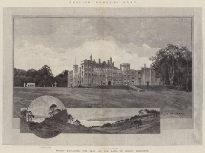 Engelse Huizen, Mount Edgcumbe, de Zetel van de Graaf van Mount Edgcumbe door Charles Auguste Loye
