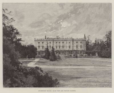 Hughenden Manor, Achteraanzicht en Privétuinen door Charles Auguste Loye