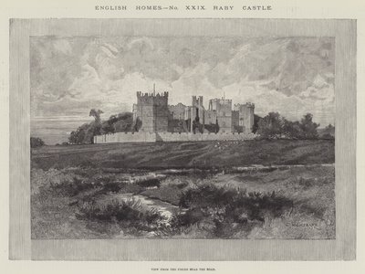 Kasteel Raby, Uitzicht vanaf de Velden bij de Weg door Charles Auguste Loye