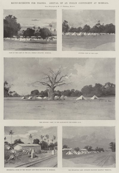 Versterkingen voor Oeganda, Aankomst van een Indiase Contingent in Mombasa door Charles Auguste Loye