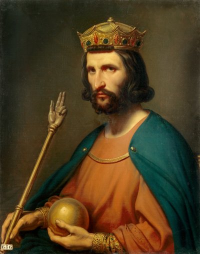 Portret van Hugues Capet, koning van Frankrijk door Charles Auguste Steuben