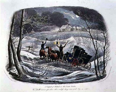 "Een noodsignaal, of de kerstbezoeker", gegraveerd door R.G. Reeve (fl.1811-37) uitgegeven door Thomas McLean door Charles B. (after) Newhouse