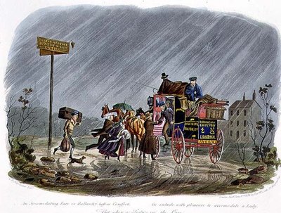 "Een meegaande rit, of galanterie voor comfort", gegraveerd door R.G. Reeve, uitgegeven door Thomas McLean door Charles B. (after) Newhouse