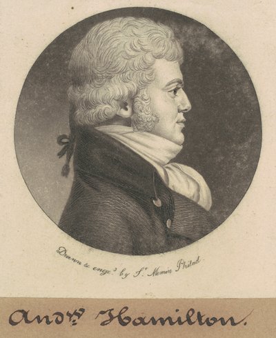 Andrew Hamilton door Charles B. J. Févret de Saint Mémin
