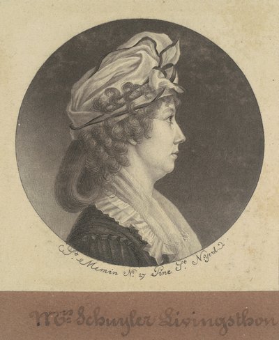 Eliza Barclay Livingston door Charles B. J. Févret de Saint Mémin