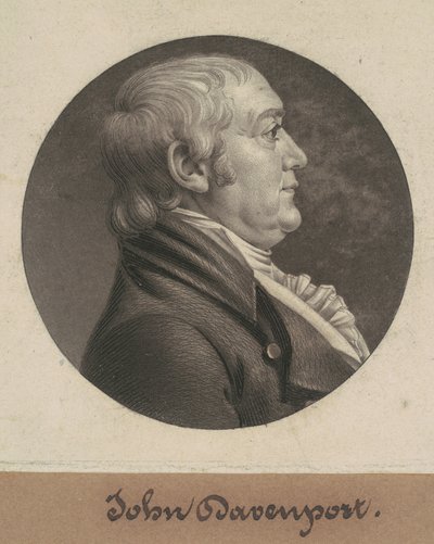 John Davenport door Charles B. J. Févret de Saint Mémin
