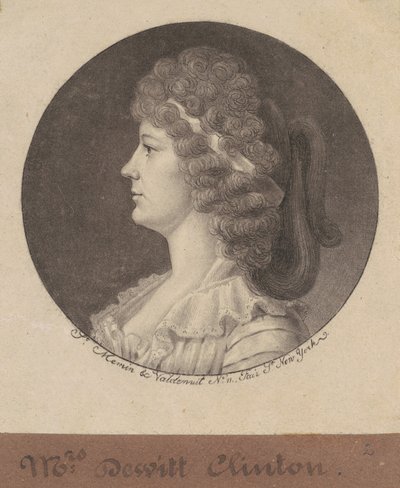 Maria Franklin Clinton door Charles B. J. Févret de Saint Mémin