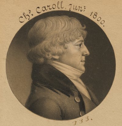 Charles Carroll jr. door Charles Balthazar Julien Févret de Saint-Mémin