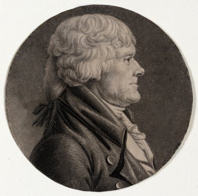 Thomas Jefferson door Charles Balthazar Julien Fevret de "Saint Mémin 1770 1852".