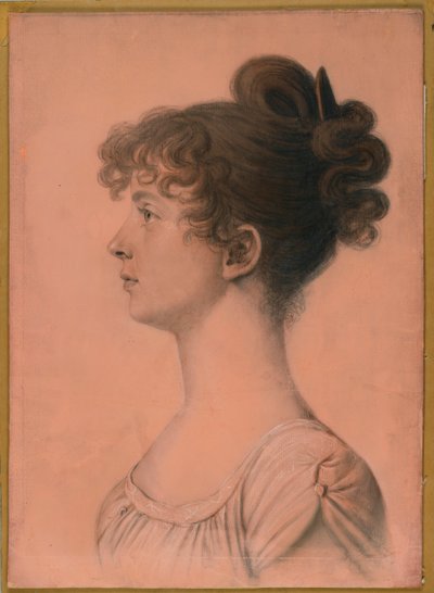 Portret van Elizabeth Bland Mayo van Powhattan Seat, c.1808 door Charles Balthazar Julien Févret de Saint Mémin