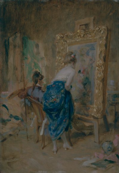 Het model van de kunstenaar, 1874 door Charles Bargue