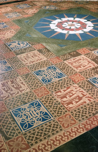 Detail van de lobbyvloer in het House of Lords door Charles Barry