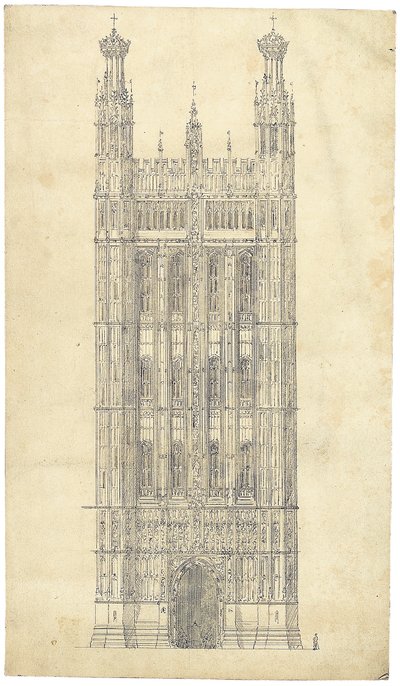 Tekening voor de Houses of Parliament, c.1836-40 door Charles Barry