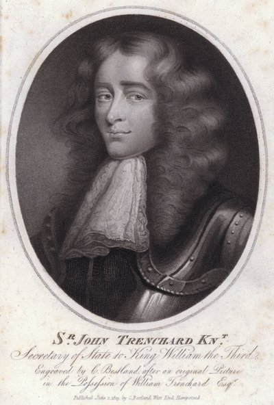 Sir John Trenchard, Engelse politicus en staatssecretaris voor het noordelijke departement onder koning Willem III door Charles Bestland