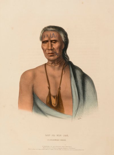 LAP-PA-WIN-SOE. A DELAWARE CHIEF, uit de Geschiedenis van de Indianenstammen van Noord-Amerika door Charles Bird King