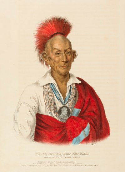 MA-KA-TAI-ME-SHE-KIA-KIAH, uit Geschiedenis van de Indianenstammen van Noord-Amerika door Charles Bird King