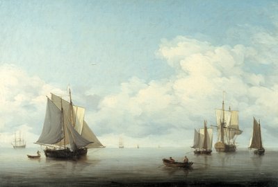 Zeegezicht met schepen, 1743-1759 door Charles Brooking