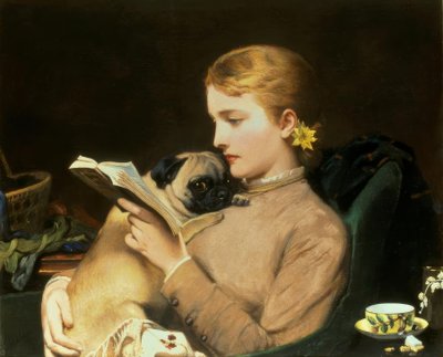 Blond en brunette door Charles Burton Barber