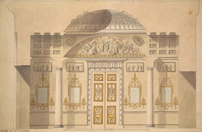 Verhoging van de Spiegelmuur in de Jaspisstudie in het Agaatpaviljoen in Tsarskoye Selo door Charles Cameron