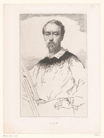 Portret van Félix François Georges Philibert Ziem door Charles Chaplin