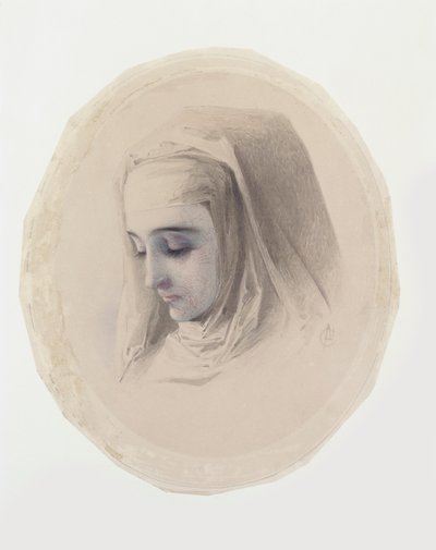 Hoofdstudie voor Convent Gedachten, 1851 door Charles Collins