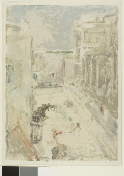 Straat in Sevilla door Charles Edward Conder
