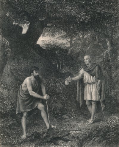 Timon en Flavius Timon van Athene, ca. 1870 door Charles Cousen