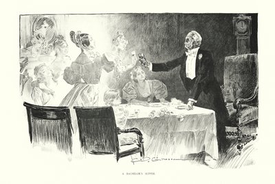 Een vrijgezellenmaaltijd door Charles Dana Gibson