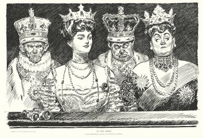 In de Opera, Als de Vrouwen Kronen Dragen, waarom Zouden de Mannen dat Niet Doen? door Charles Dana Gibson