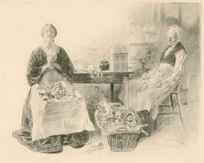 Caleb Plummer en zijn dochter door Charles Dana Gibson