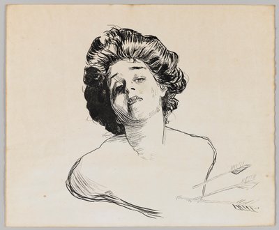 Portret van een Meisje door Charles Dana Gibson