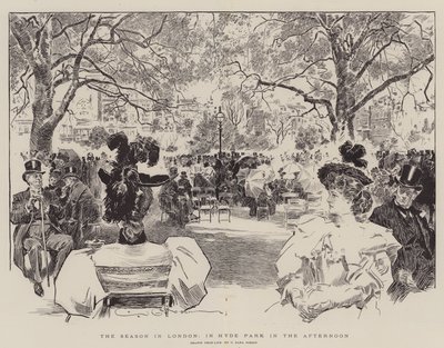 Het seizoen in Londen, in Hyde Park in de middag door Charles Dana Gibson