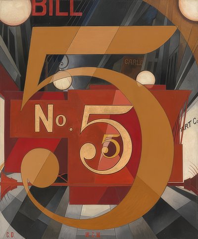 Ik zag de figuur 5 in goud. 1928 door Charles Demuth