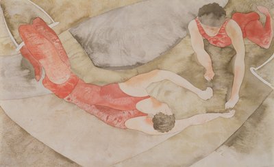 Twee Trapeze Artiesten Rood, 1916 door Charles Demuth